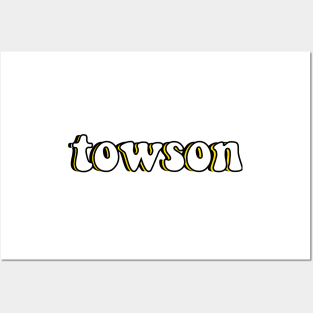 Towson university groovy lettering Posters and Art